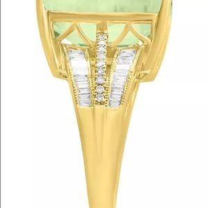 14K Gold Green Quartz Ring